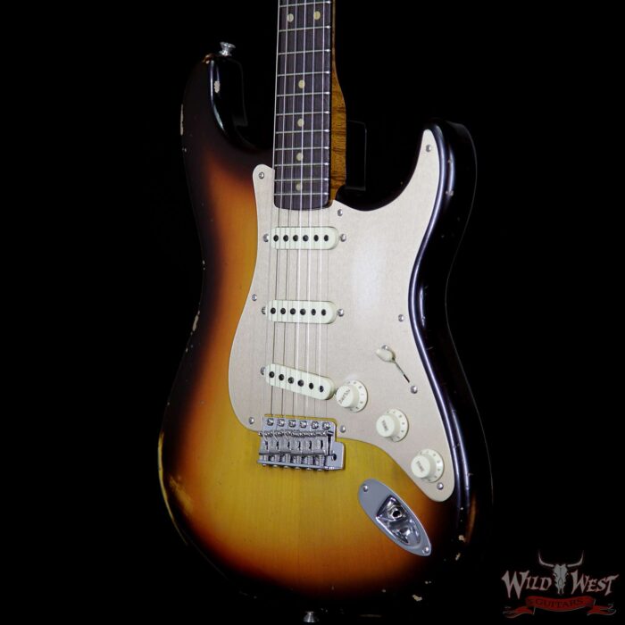 2017 NAMM Fender Custom Shop 30th Anniversary LTD 1960 Roasted Stratocaster Relic 3 Tone Sunburst - Image 2
