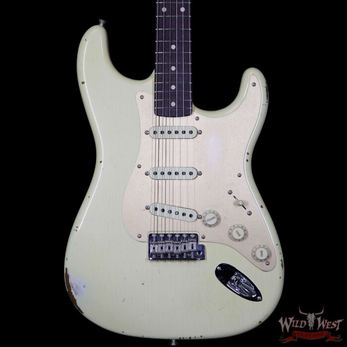 2017 NAMM Fender Custom Shop 30th Anniversary LTD 1960 Roasted Stratocaster Relic Aged Vintage White - Image 3