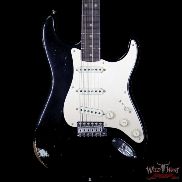 2017 NAMM Fender Custom Shop 30th Anniversary LTD 1960 Roasted Stratocaster Relic Aged Black - Image 3