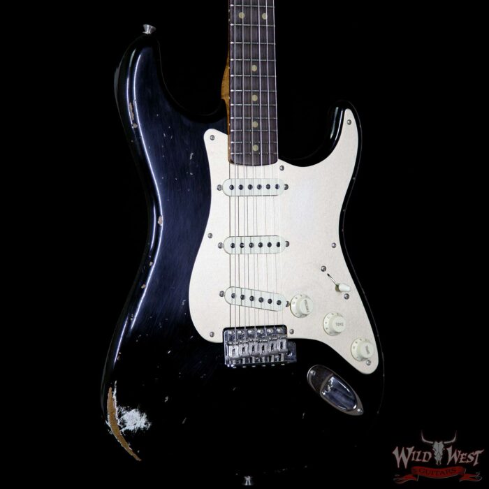 2017 NAMM Fender Custom Shop 30th Anniversary LTD 1960 Roasted Stratocaster Relic Aged Black - Image 4
