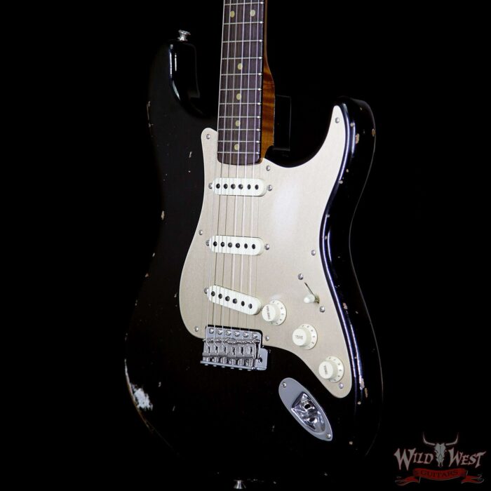 2017 NAMM Fender Custom Shop 30th Anniversary LTD 1960 Roasted Stratocaster Relic Aged Black - Image 2