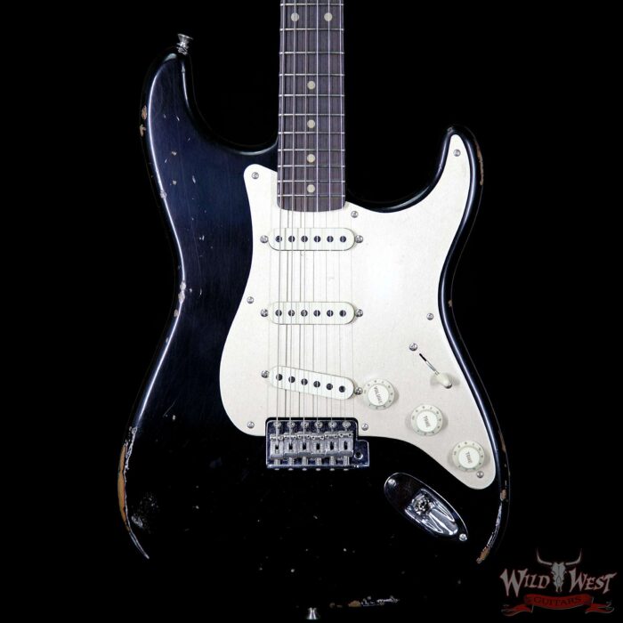 2017 NAMM Fender Custom Shop 30th Anniversary LTD 1960 Roasted Stratocaster Relic Aged Black - Image 3
