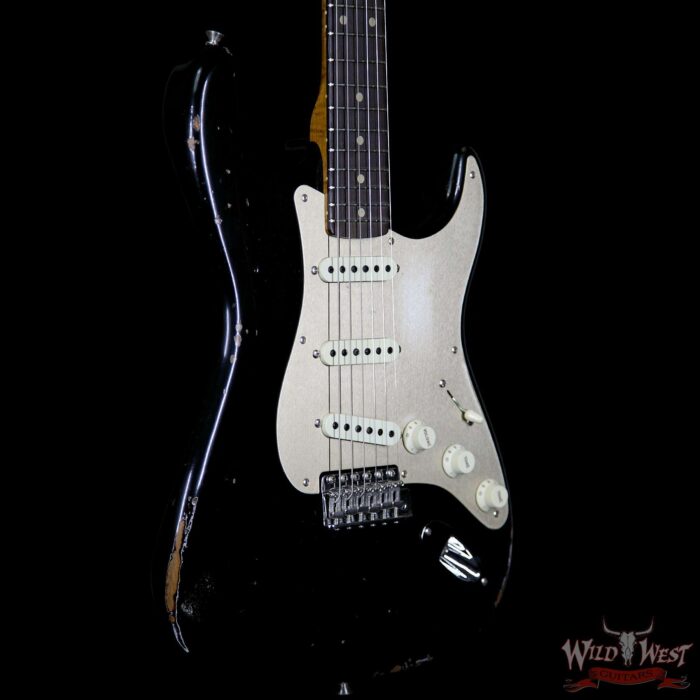 2017 NAMM Fender Custom Shop 30th Anniversary LTD 1960 Roasted Stratocaster Relic Aged Black - Image 4