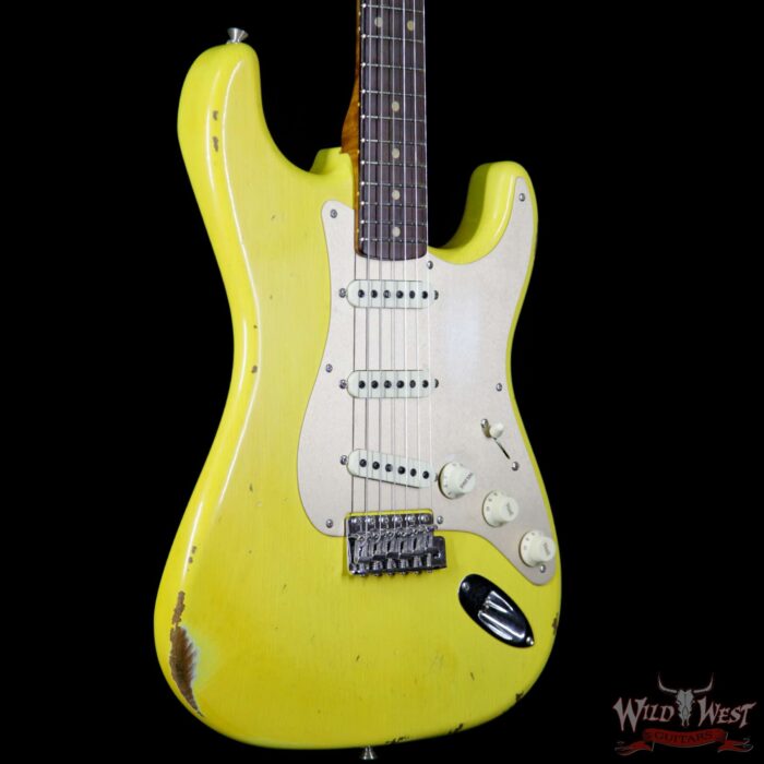 2017 NAMM Fender Custom Shop 30th Anniversary LTD 1960 Roasted Stratocaster Relic Graffiti Yellow - Image 4