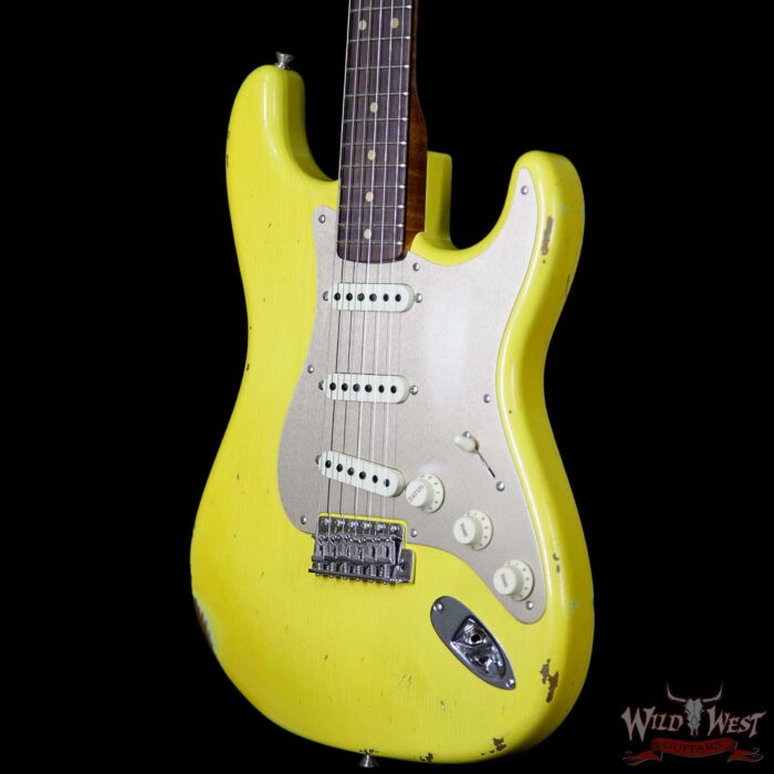 2017 NAMM Fender Custom Shop 30th Anniversary LTD 1960 Roasted Stratocaster Relic Graffiti Yellow - Image 2