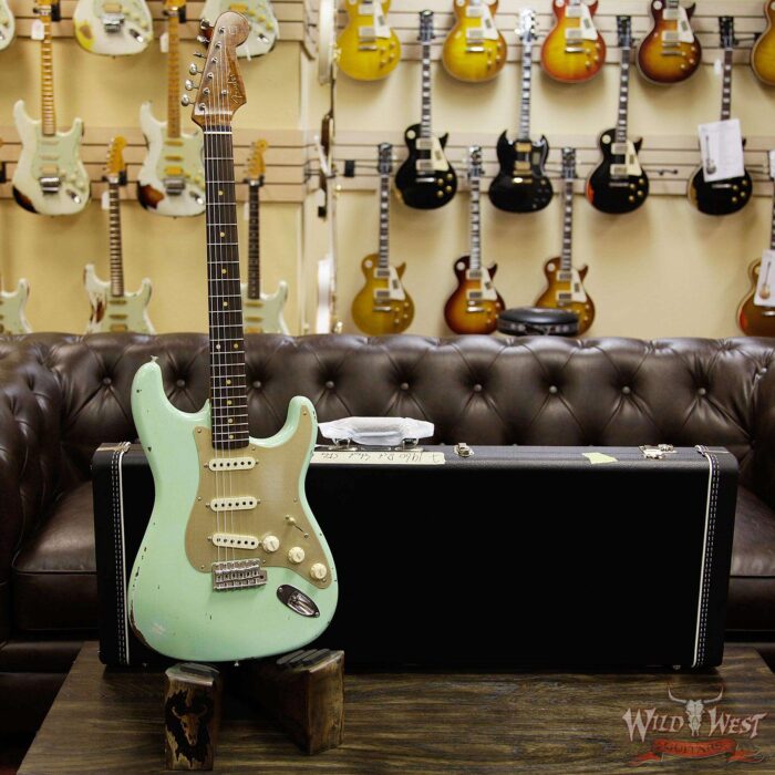 2017 NAMM Fender Custom Shop 30th Anniversary LTD 1960 Roasted Stratocaster Relic Aged Surf Green - Image 12