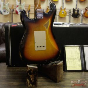 Fender Custom Shop Roasted 1960 Stratocaster Relic Birdseye Neck AAA Rosewood Slab Board 3 Tone Sunburst - Image 12
