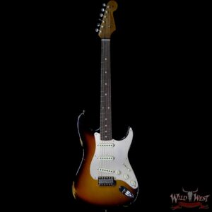 Fender Custom Shop Roasted 1960 Stratocaster Relic Birdseye Neck AAA Rosewood Slab Board 3 Tone Sunburst - Image 3