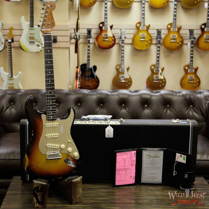 Fender Custom Shop 1960 Stratocaster Relic Roasted AAA Birdseye Neck Rosewood Board 3 Tone Sunburst - Image 11