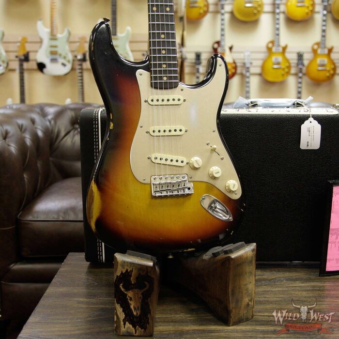 Fender Custom Shop 1960 Stratocaster Relic Roasted AAA Birdseye Neck Rosewood Board 3 Tone Sunburst - Image 12