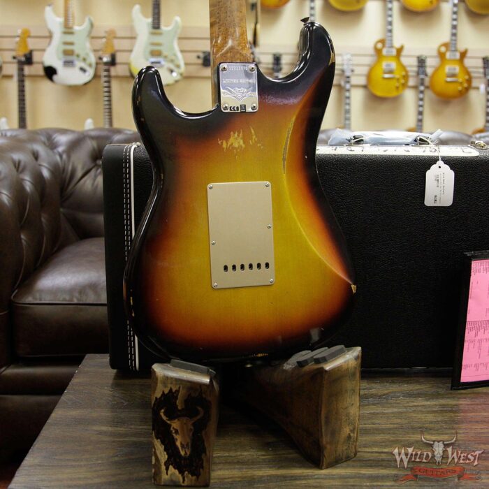 Fender Custom Shop 1960 Stratocaster Relic Roasted AAA Birdseye Neck Rosewood Board 3 Tone Sunburst - Image 14