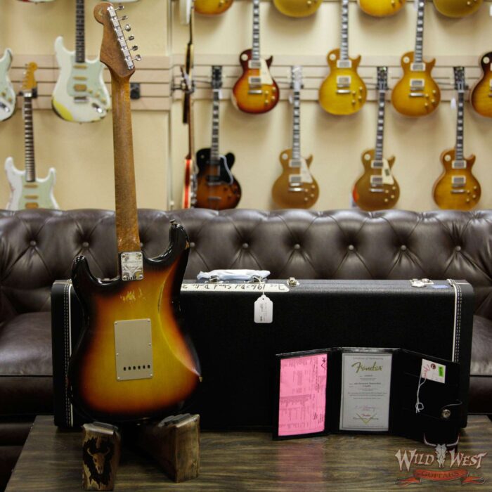 Fender Custom Shop 1960 Stratocaster Relic Roasted AAA Birdseye Neck Rosewood Board 3 Tone Sunburst - Image 13