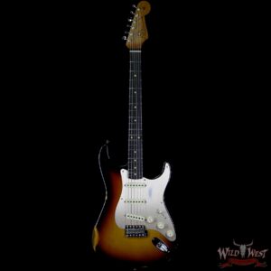 Fender Custom Shop 1960 Stratocaster Relic Roasted AAA Birdseye Neck Rosewood Board 3 Tone Sunburst - Image 4