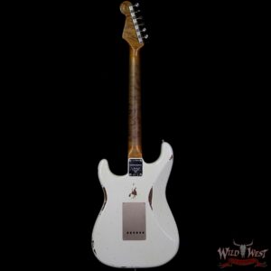Fender Custom Shop Roasted 1960 Stratocaster Relic 3A Birdseye Maple Neck 3A Rosewood Board Aged Olympic White - Image 5