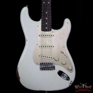 Fender Custom Shop Roasted 1960 Stratocaster Relic 3A Birdseye Maple Neck 3A Rosewood Board Aged Olympic White - Image 3