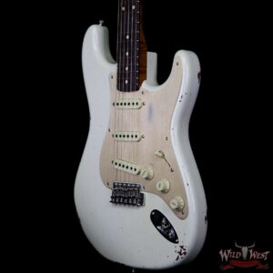 Fender Custom Shop Roasted 1960 Stratocaster Relic 3A Birdseye Maple Neck 3A Rosewood Board Aged Olympic White - Image 2