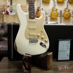 Fender Custom Shop Roasted 1960 Stratocaster Relic 3A Birdseye Maple Neck 3A Rosewood Board Aged Olympic White - Image 13