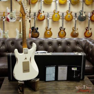 Fender Custom Shop Roasted 1960 Stratocaster Relic 3A Birdseye Maple Neck 3A Rosewood Board Aged Olympic White - Image 14