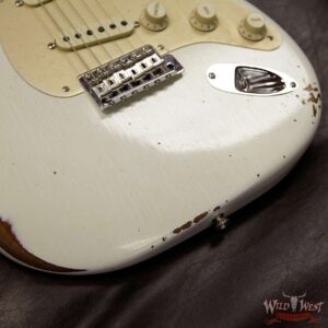 Fender Custom Shop Roasted 1960 Stratocaster Relic 3A Birdseye Maple Neck 3A Rosewood Board Aged Olympic White - Image 16