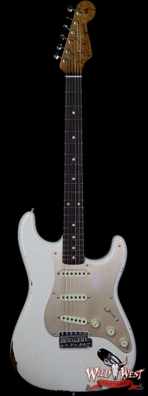 Fender Custom Shop Roasted 1960 Stratocaster Relic 3A Birdseye Maple Neck 3A Rosewood Board Aged Olympic White