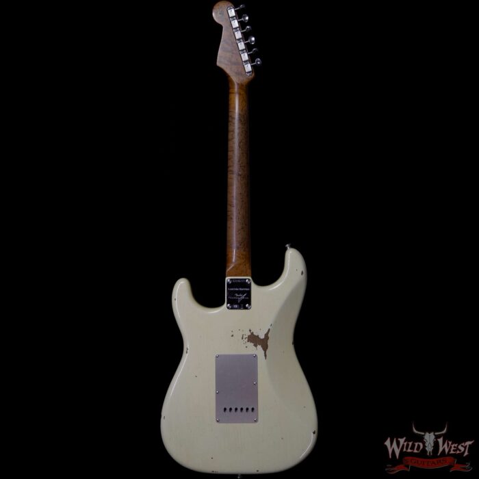 Fender Custom Shop Roasted 1960 Stratocaster Relic AAA Birdseye Maple Neck 3A Rosewood Slab Board Vintage White - Image 4