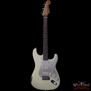 Fender Custom Shop Roasted 1960 Stratocaster Relic AAA Birdseye Maple Neck 3A Rosewood Slab Board Vintage White - Image 3