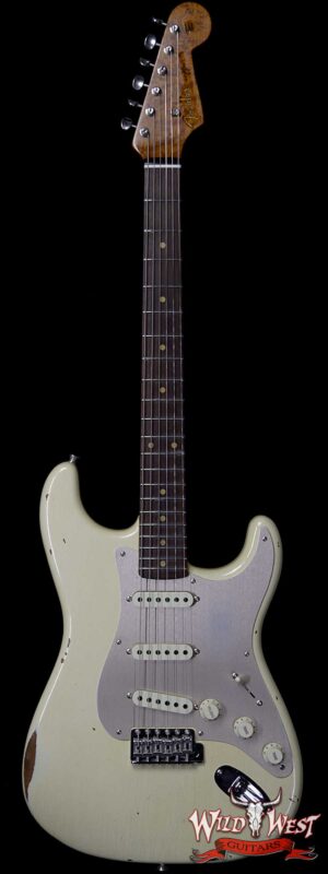 Fender Custom Shop Roasted 1960 Stratocaster Relic AAA Birdseye Maple Neck 3A Rosewood Slab Board Vintage White