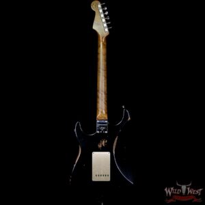 Fender Custom Shop Roasted 1960 Stratocaster Relic 3A Birdseye Maple Neck 3A Rosewood Board Aged Black - Image 5