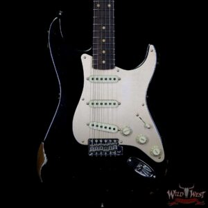 Fender Custom Shop Roasted 1960 Stratocaster Relic 3A Birdseye Maple Neck 3A Rosewood Board Aged Black - Image 3