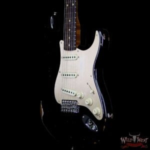 Fender Custom Shop Roasted 1960 Stratocaster Relic 3A Birdseye Maple Neck 3A Rosewood Board Aged Black - Image 2