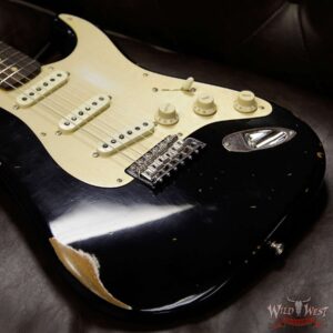Fender Custom Shop Roasted 1960 Stratocaster Relic 3A Birdseye Maple Neck 3A Rosewood Board Aged Black - Image 17