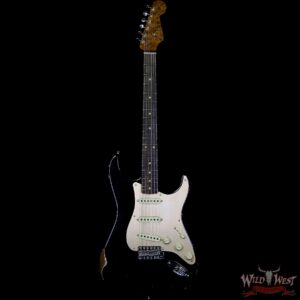 Fender Custom Shop Roasted 1960 Stratocaster Relic 3A Birdseye Maple Neck 3A Rosewood Board Aged Black - Image 4