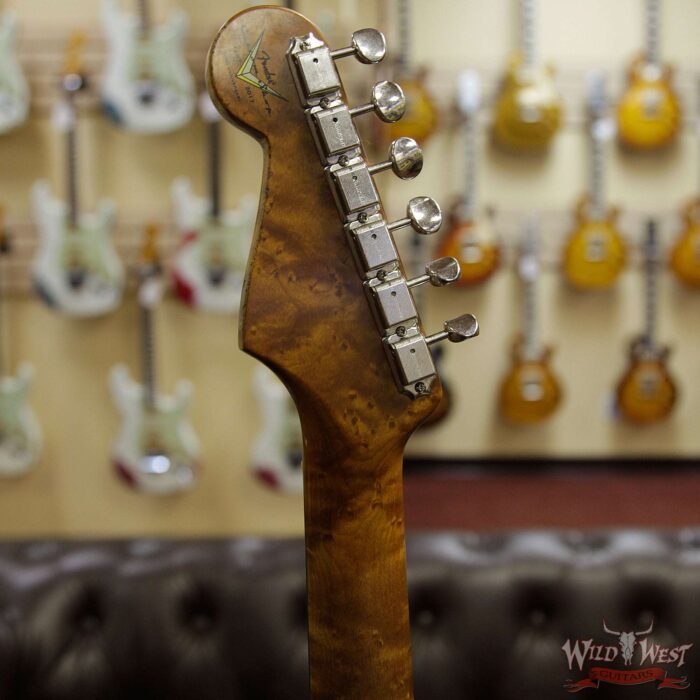 Fender Custom Shop Roasted 1960 Stratocaster Relic 3A Birdseye Maple Neck 3A Rosewood Board Aged Black - Image 9