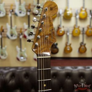 Fender Custom Shop Roasted 1960 Stratocaster Relic 3A Birdseye Maple Neck 3A Rosewood Board Aged Black - Image 7