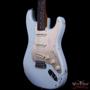 Fender Custom Shop Roasted 1960 Stratocaster Relic 3A Birdseye Neck 3A Rosewood Slab Board Sonic Blue - Image 2