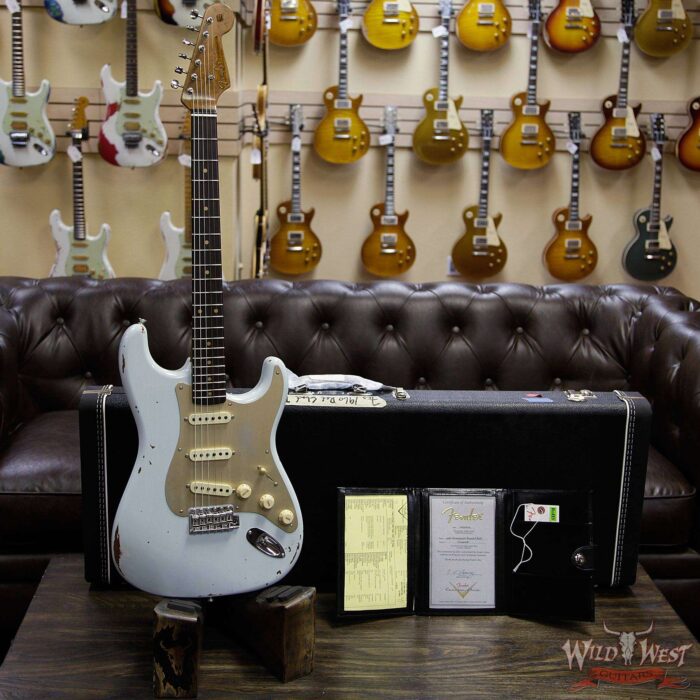 Fender Custom Shop Roasted 1960 Stratocaster Relic 3A Birdseye Neck 3A Rosewood Slab Board Sonic Blue - Image 12