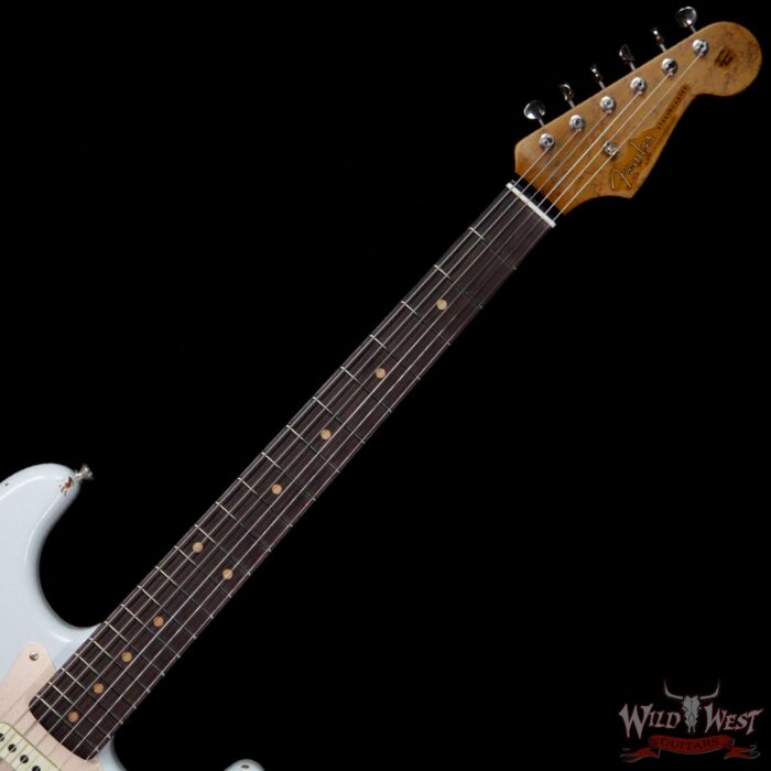 Fender Custom Shop Roasted 1960 Stratocaster Relic 3A Birdseye Neck 3A Rosewood Slab Board Sonic Blue - Image 9