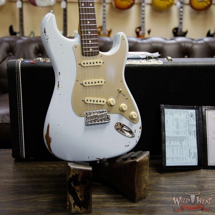 Fender Custom Shop 1960 Roasted Stratocaster Relic Birdseye Maple Neck AAA Rosewood Slab Board Sonic Blue - Image 10