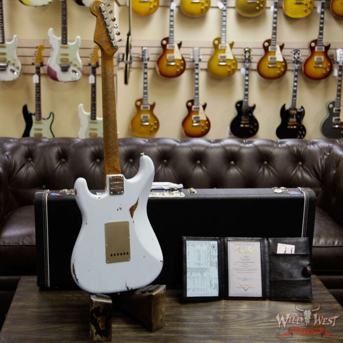 Fender Custom Shop 1960 Roasted Stratocaster Relic Birdseye Maple Neck AAA Rosewood Slab Board Sonic Blue - Image 12