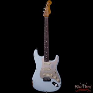 Fender Custom Shop 1960 Roasted Stratocaster Relic Birdseye Maple Neck AAA Rosewood Slab Board Sonic Blue - Image 3