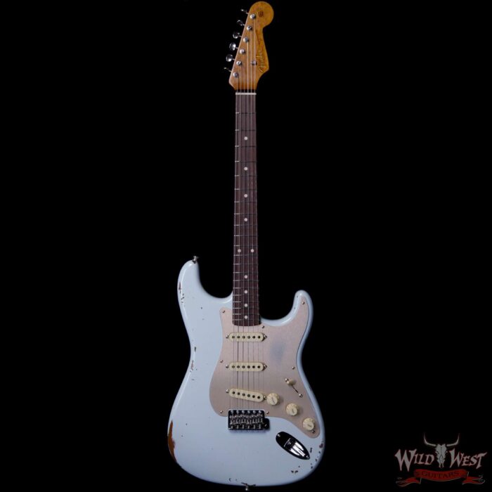 Fender Custom Shop 1960 Roasted Stratocaster Relic Birdseye Maple Neck AAA Rosewood Slab Board Sonic Blue - Image 3