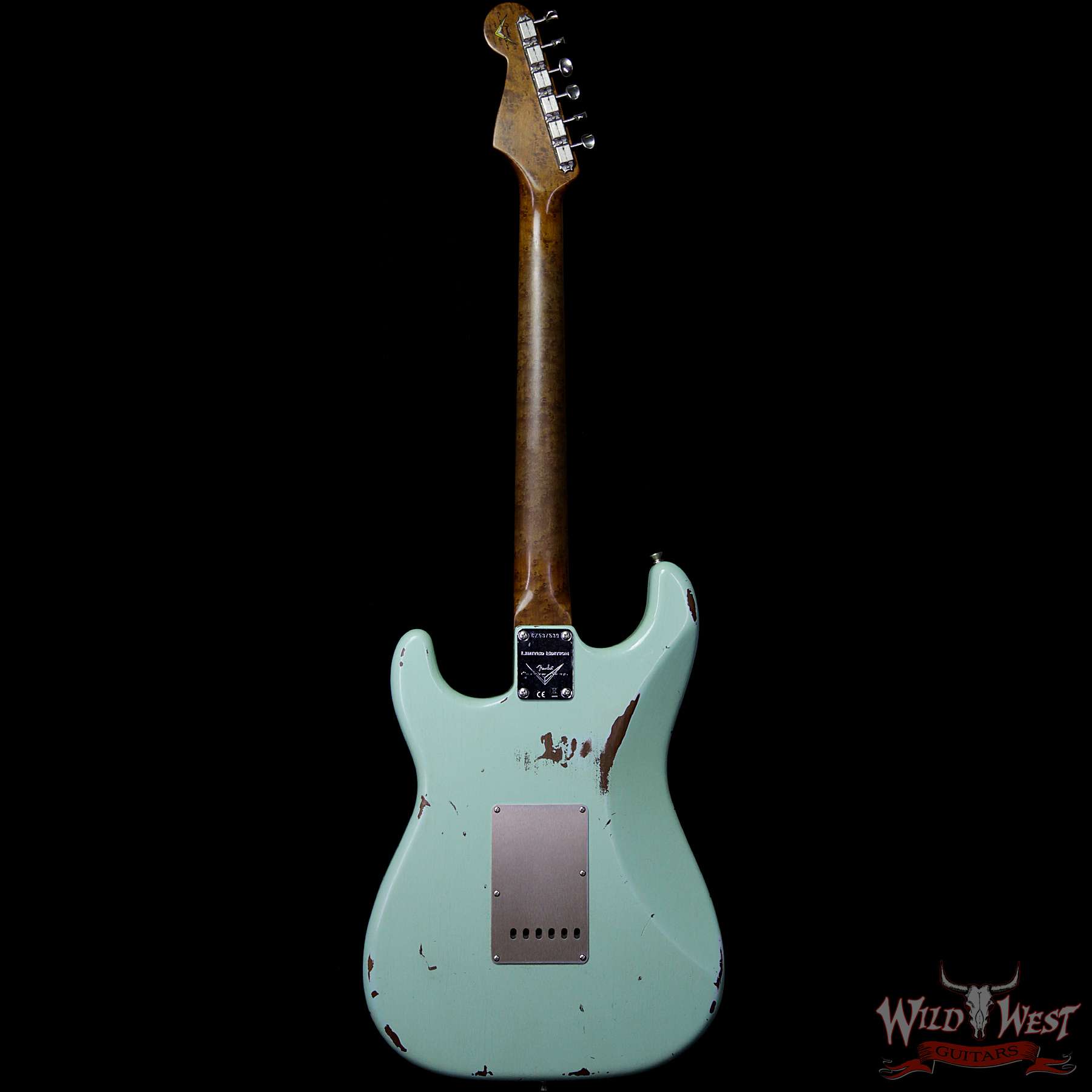fendercs-1960rststratrelic-sfg-cz537539-b__wwg.jpg Fender Custom Shop 1960 Roasted Stratocaster Relic Birdseye Maple Neck AAA Rosewood Surf Green - Image 5