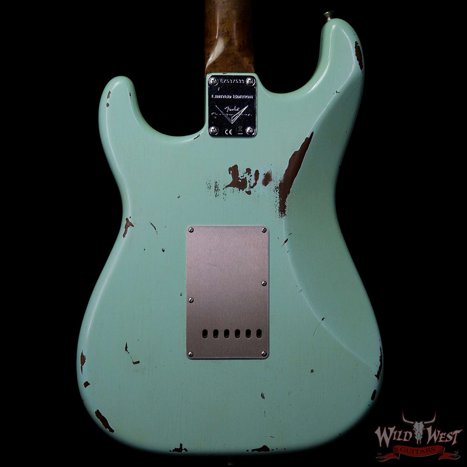 fendercs-1960rststratrelic-sfg-cz537539-bb__wwg.jpg Fender Custom Shop 1960 Roasted Stratocaster Relic Birdseye Maple Neck AAA Rosewood Surf Green - Image 6