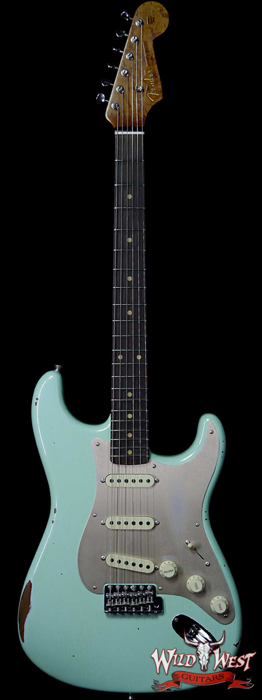 fendercs-1960rststratrelic-sfg-cz540347-main__wwg_large.jpg Fender Custom Shop 1960 Roasted Stratocaster Relic Birdseye Maple Neck Rosewood Slab Board Surf Green - Image 1