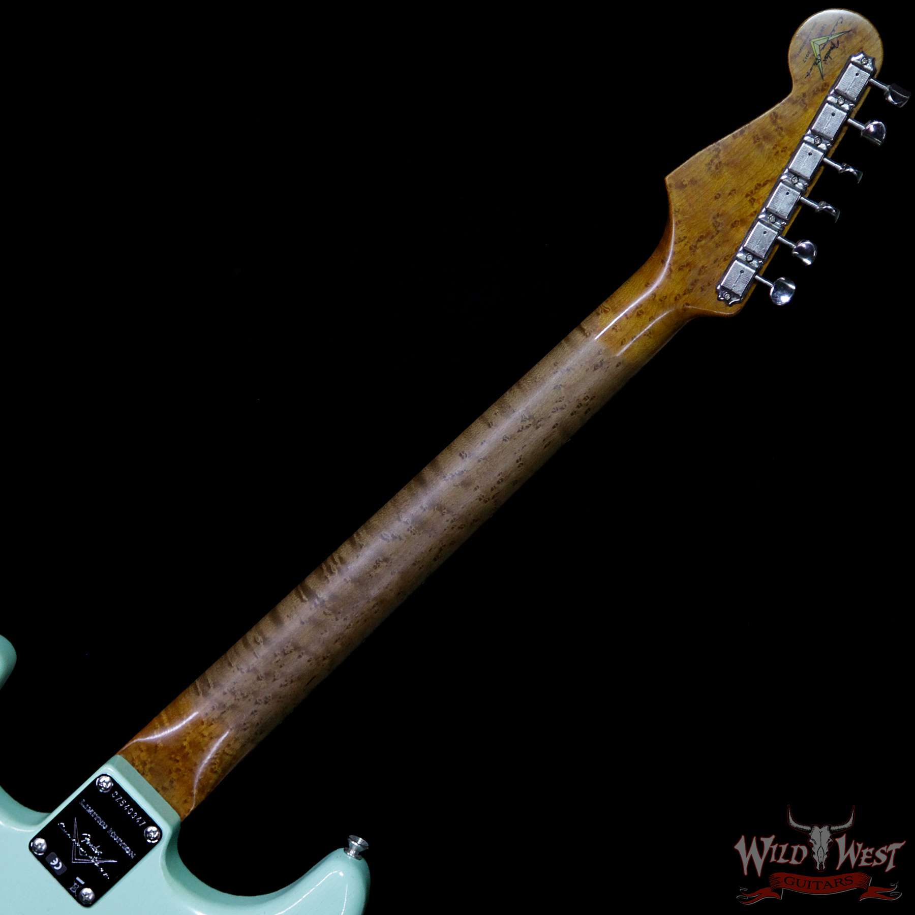 fendercs-1960rststratrelic-sfg-cz540347-nb__wwg.jpg Fender Custom Shop 1960 Roasted Stratocaster Relic Birdseye Maple Neck Rosewood Slab Board Surf Green - Image 10