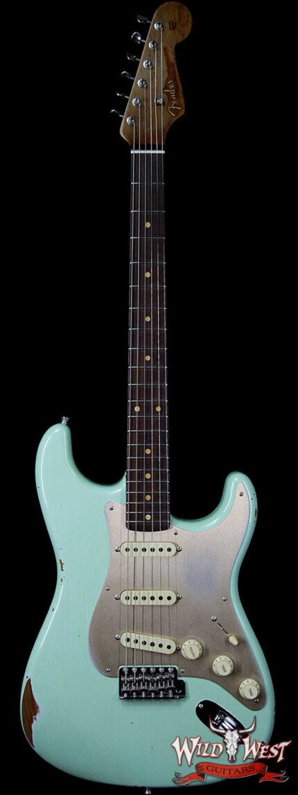Fender Custom Shop Roasted 1960 Stratocaster Relic 3A Birdseye Neck 3A Rosewood Slab Board Surf Green