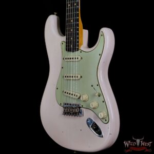 Fender Custom Shop Limited 1960 Stratocaster Dark Rosewood Slab Board Hand-Wound Pickups Journeyman Relic Super Faded Shell Pink - Image 2