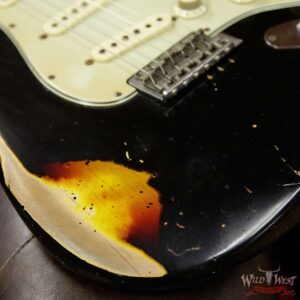 Fender Custom Shop John Cruz Masterbuilt 1960 Stratocaster Heavy Relic AAA Rosewood Slab Board Black over 3 Tone Sunburst - Image 13