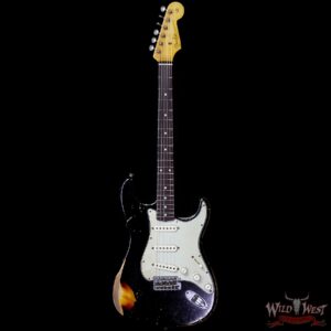 Fender Custom Shop John Cruz Masterbuilt 1960 Stratocaster Heavy Relic AAA Rosewood Slab Board Black over 3 Tone Sunburst - Image 4