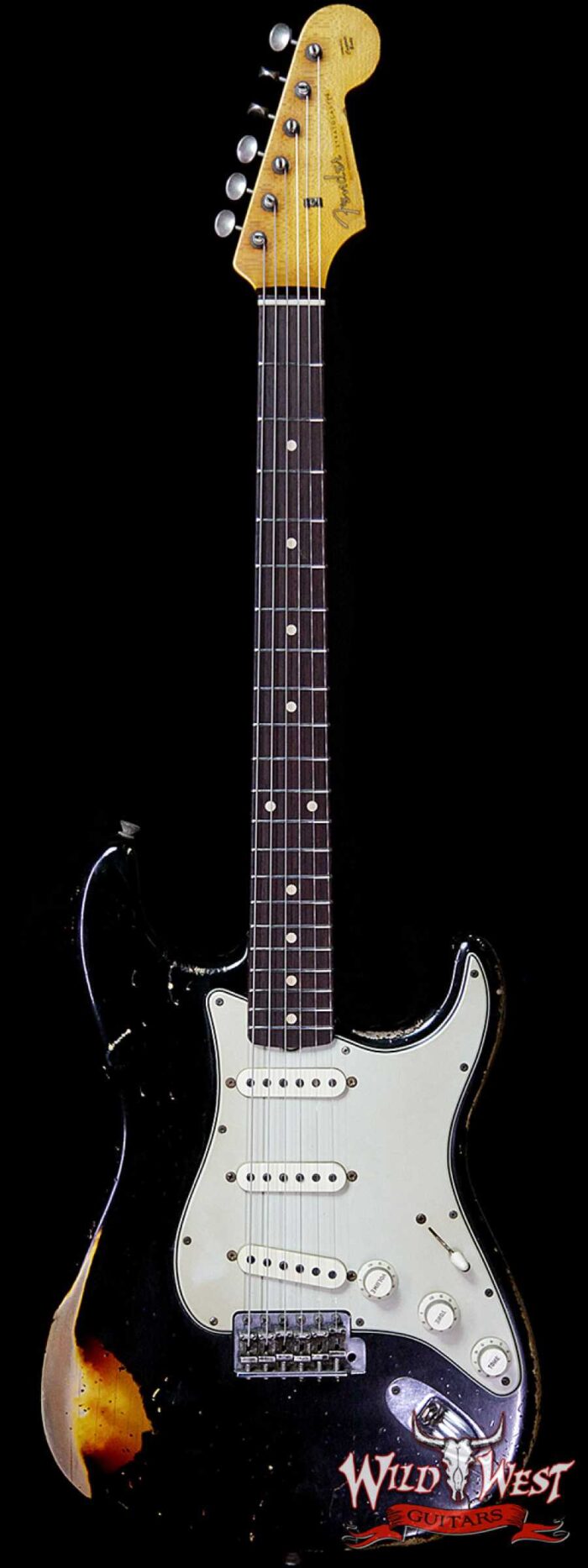 Fender Custom Shop John Cruz Masterbuilt 1960 Stratocaster Heavy Relic AAA Rosewood Slab Board Black over 3 Tone Sunburst - Image 1